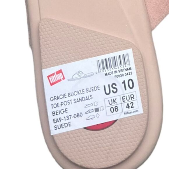 FitFlop Women's GRACIE Buckle Suede Toe Post Sandals 10 - Picture 4 of 4
